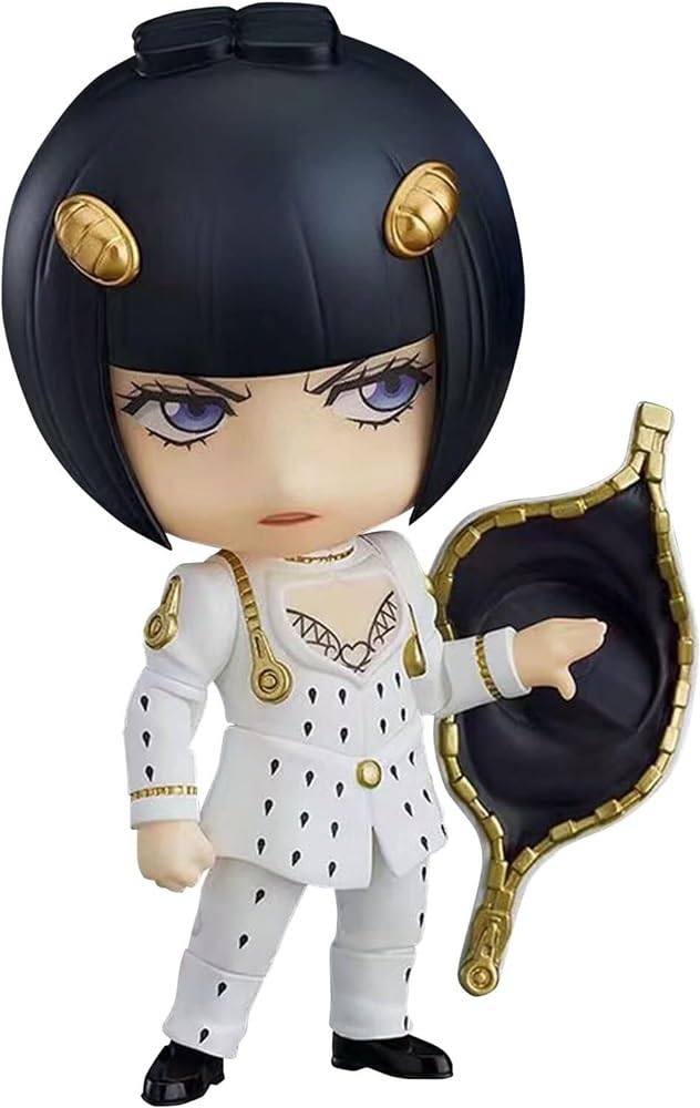 JoJo's Bizarre Adventure Q Version PVC Figurine Model Anime Interchangeable Face Movable Figure with Accessories and Movable Joint PVC Model Collectibles 3.93in (Color : Bruno Bucciarati)