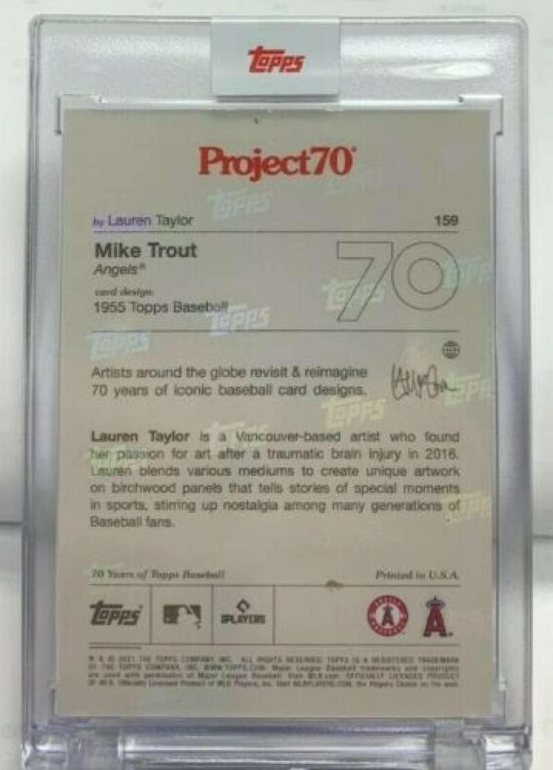 2021 Topps Project70 Baseball #159 Mike Trout PR: 9472 Angels 1955 Lauren Taylor