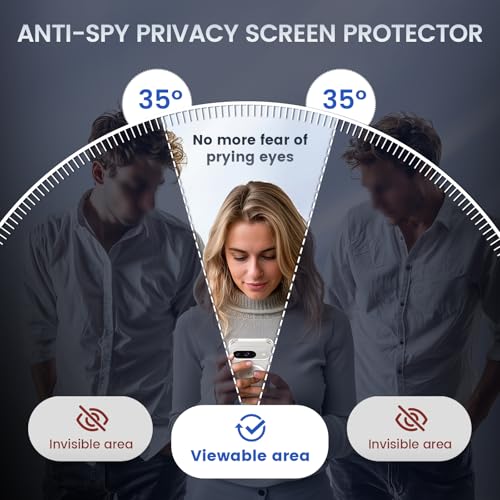 Image of Ruky for Google Pixel 9 /9 Pro Case with Privacy Screen Protector, Clear