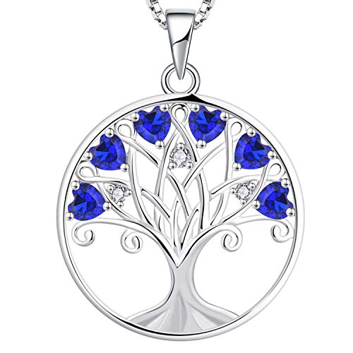 Yl Collar Árbol De La Vida Para Mujer Plata De Ley 925 Colgante De Árbol Genealógico De Espinela Azul Con Piedra Natal De Septiembre, 45 3 Cm Yl Collar Árbol De La Vida Para Mujer Plata De Ley 925 Colgante De Árbol Genealógico De Espinela Azul Con Piedra Natal De Septiembre, 45 3 Cm