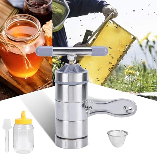 Extractor de miel – Mini portátil de acero inoxidable con filtro para una separación eficiente de cera y miel y fácil prensa de alimentos