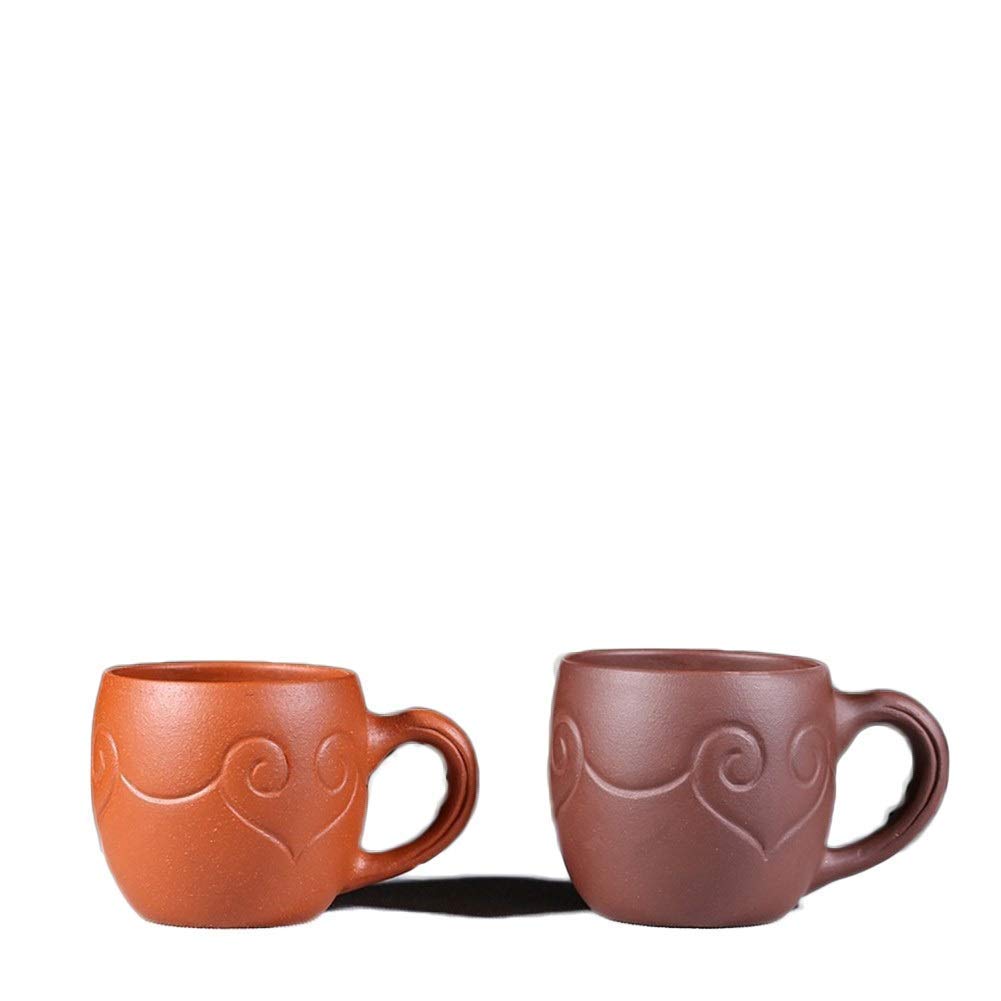 Juego de té artesanal de arena púrpura con taza de té del maestro y grabado Ruyi
