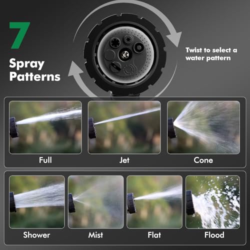 RESTMO Heavy Duty Hose Nozzle, Metal Garden Water Hose Sprayer with 7 Watering Patterns, Thumb Control, On Off Valve, High Pressure Nozzle Sprayer for Watering Plants, Car and Pet Washing, Bronze by Restmo - Image 4