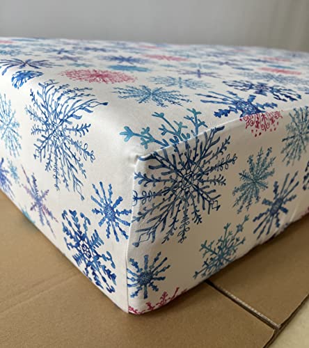 Image of Soft Fitted Crib Sheet, Stretchy and Breathable Toddler Crib Sheet for Boys and Girls, Fits Standard Crib and Toddler Mattress (Snowflake)
