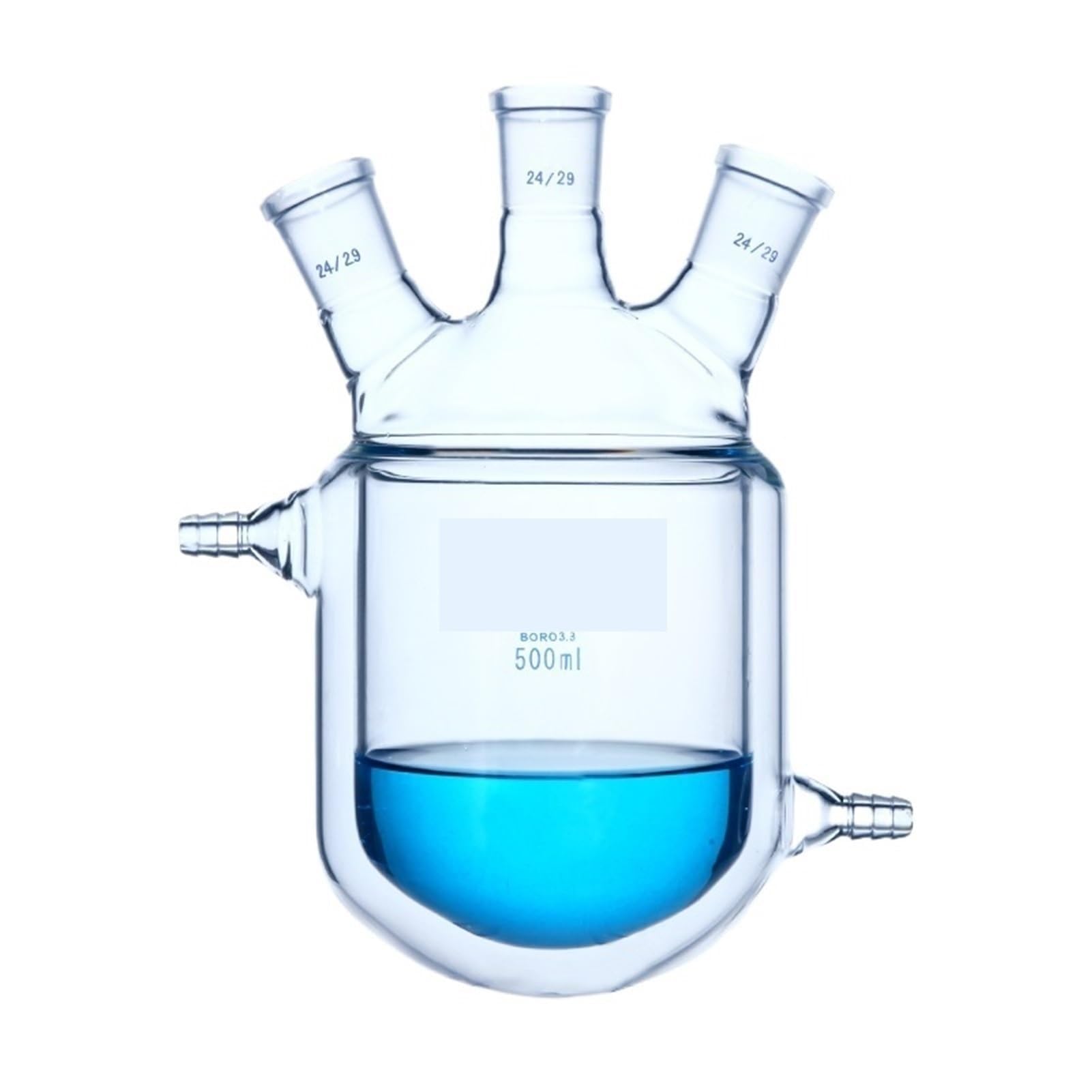 una botella hirviendo, Frasco de reacción con camisa de tres cuellos Matraz de vidrio de borosilicato de pared gruesa Reactores de planta con camisa Reactor de laboratorio(250ml 24x24x24)