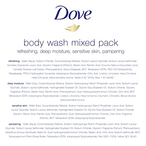 Dove Mixed Body Wash Pack with Skin Natural Nourishers for Instantly Soft Skin and Lasting Nourishment Cleanser That Effectively Washes Away Bacteria While Nourishing Your Skin 4 Count - Image 14