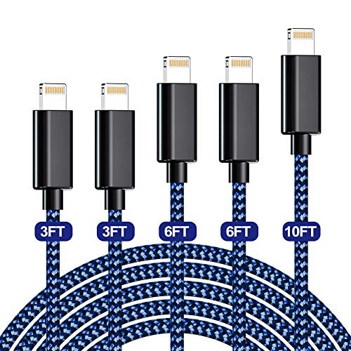 WUYA Phone Charger MFi Certified Lightning Cable 2 3FT 2 6FT 1 10FT Nylon Braided Fast Charging Cable for iPhone 11 Pro Max Xs X XR 8 7 6s 6 SE