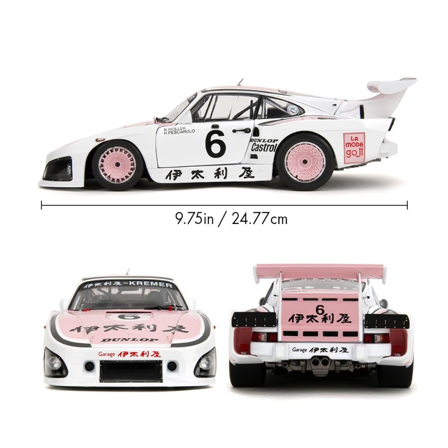 Modelo Diecast Porsche 935 K3 1981 con puertas y dirección 1:18 miniatura 6