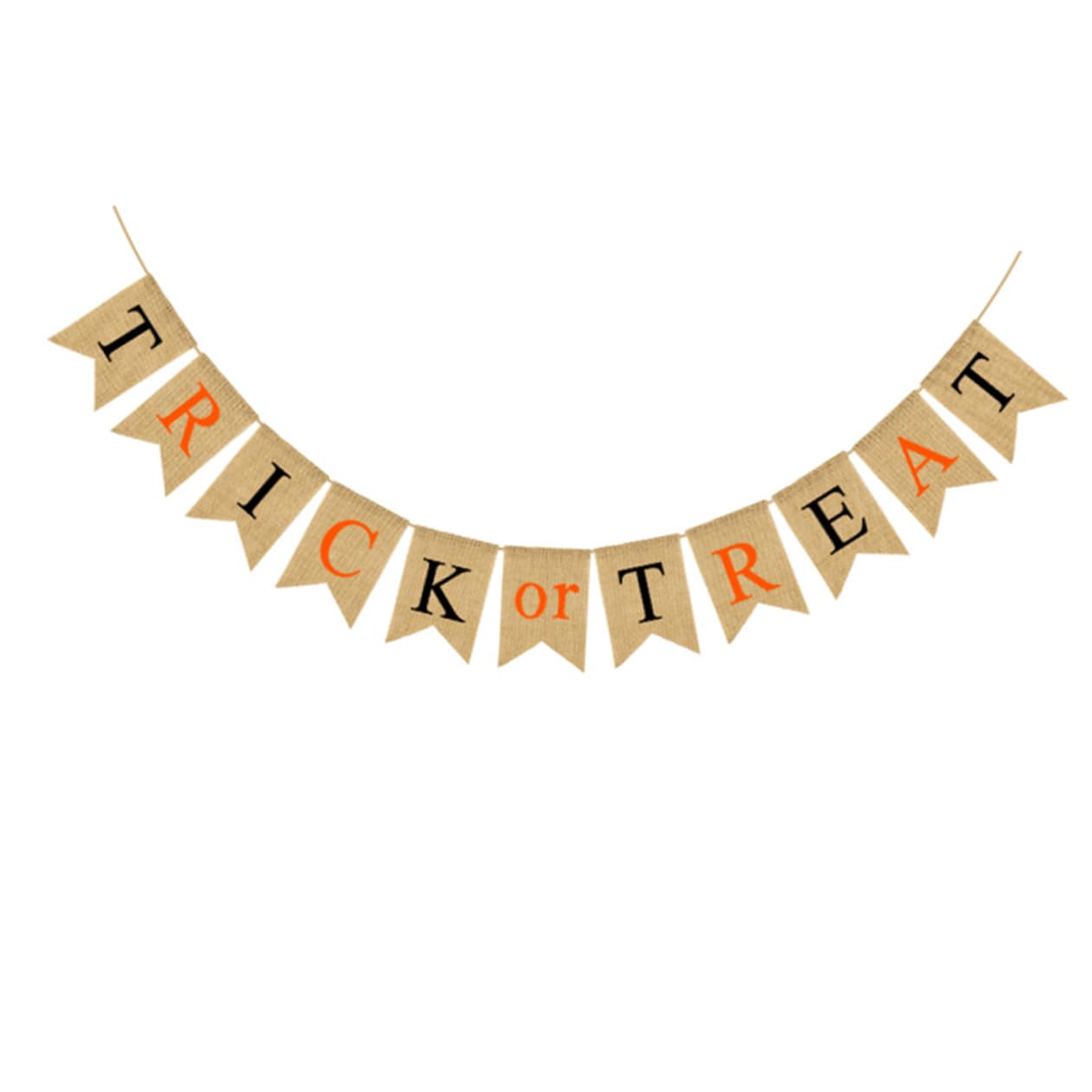 Abaodam 3 Stücke Halloween Girlande Leinen Schwalbenschwanz Banner Trick Oder Behandeln Decor Party Prop Leichte Halloween Dekoration