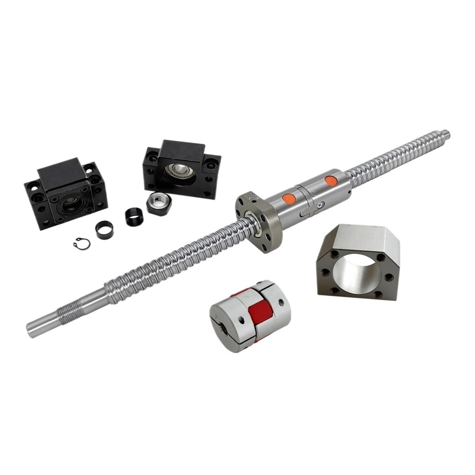 Vis à billes double DFU2510 300mm avec supports BK20 BF20 et accouplement
