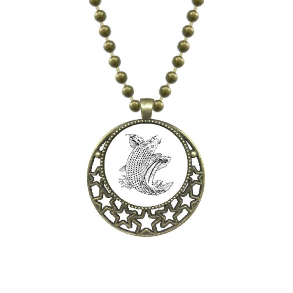 DIYthinkerFish Swimming Up Fast Hope Luck Pendant Star Necklace Moon Chain Jewelry