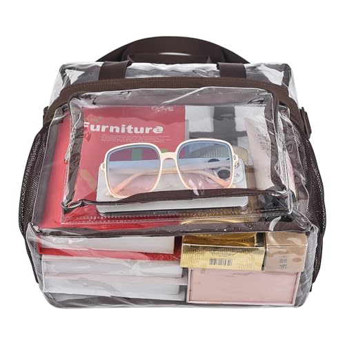 Image of Busiuw Clear Bag for Stadium Events, Stadium Approved 12x12x6 Clear Tote Bag for Sport Fan, Work Concert Travel