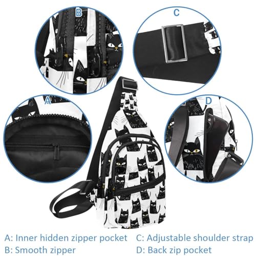 Sac à dos chat noir anti-ballottement sangle réglable - 2