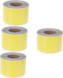 NUOBESTY 4 Rollos De Etiquetas Térmicas De Autoadhesivas Multiusos 60 X 40 Mm Color Amarillo