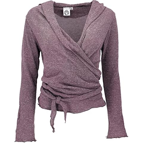 GURU-SHOP, Wrap Shirt, Cotton Knit Sweater, Wrap Jacket, Antique Pink, Size:M (12), Jumpers, Longsleeves & Sweatshirts Cover