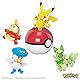 MEGA POKÉMON Paldea-Region - Pikachu und die ersten Partner-Pokémon Felori, Krokel und Kwaks, Zusammenbaubares und bewegliches Set mit 4 Figuren und 1 Pokéball zum Ausstellen, HPX92