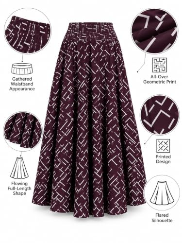 Image of Women's Printed Viscose Crepe Flared Palazzo Pants with Pockets | Elastic Waist | Full Length | Casual | Free Size