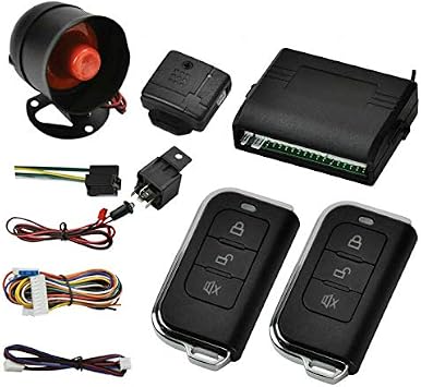 MASO Car Central Lock Universal Auto Remote Central Kit Vehicle Door Lock with Shock Sensor + Contorl Box + 2 Replacement Remote Contorl for Car Central Door Lock