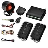 MASO Car Central Lock Universal Auto Remote Central Kit Vehicle Door Lock with Shock Sensor + Contorl Box + 2 Replacement Remote Contorl for Car Central Door Lock