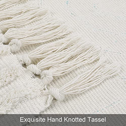 Leevan Boho Runner Rug 2'X6' Washable Rug Runners For Hallway Kitchen Rug Tufted Cotton Carpet Runner With Tassels Handmade Farmhouse Bohemian Bedroom Throw Rugs For/Living Room/Entryway Accent Rug #TOP4