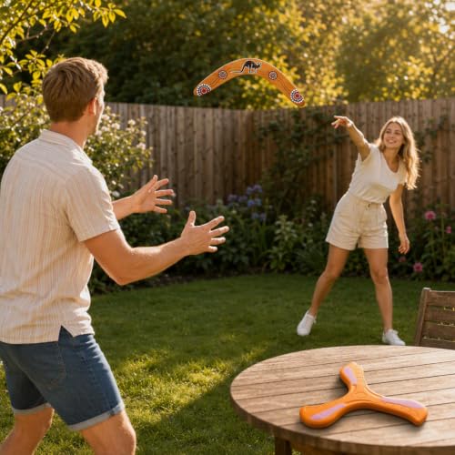 2Pcs Boomerang Wooden Flying Disc, Aerodynamic Outdoor Sport Gear - Image 4