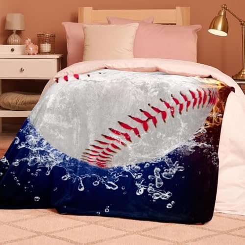 Couverture polaire baseball eau et feu idéale pour cocooner sur votre canapé - 8