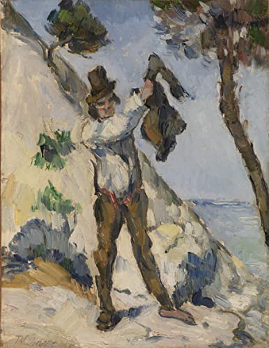 Pintura en lienzo premium El hombre de Paul Cézanne, arte mural vintage de 60x90cm para casa