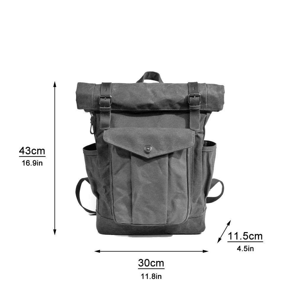 MASII Europa E Stati Uniti Zaino retrò Uomo E Donna Borsa A Tracolla Cera per Olio Borsa da Viaggio in Tela Borsa per Alpinismo Sportivo da Esterno Impermeabile,Lakegreen