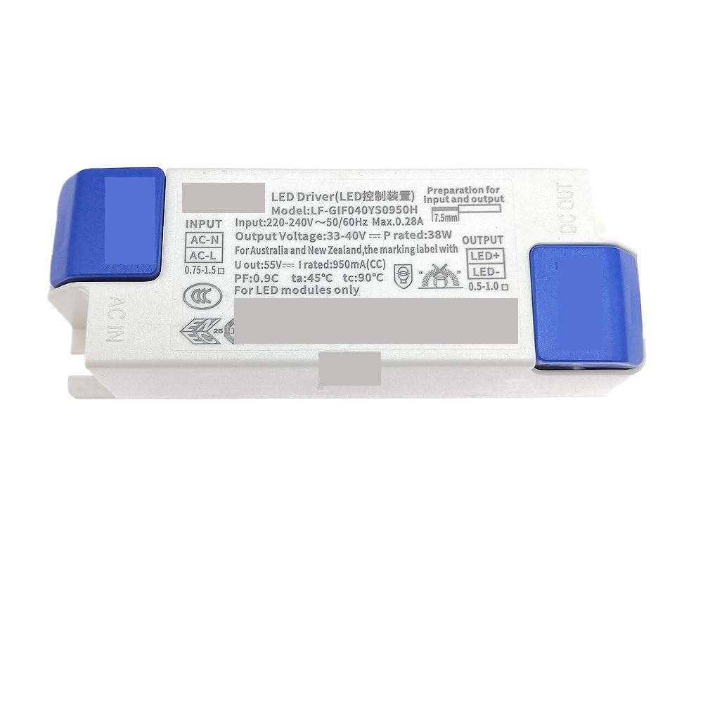 PWANUIGTE LED Driver 800mA-1050mA DC33-40V High PF 0.9 Flicker Lighting Transformer Power Supply for Modules(LF-GIF040YS0950H)