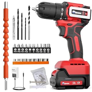 Brushless Cordless Drill Set,12V Power Drill Set with Battery and Charger, Electric Driver/Drill Bits, 3/8'' Keyless Chuck,20+1 Torque Setting, 300 inch-lbs, with LED Electric Drill Set