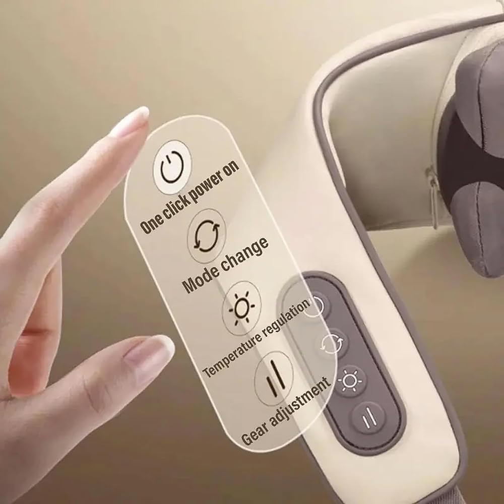 2023 último masajeador de Cuello Goletsure, masajeador Shiatsu de Cuello y Espalda, Masaje Manual simulado 5D para aliviar el Dolor de Tejido Profundo,Grey