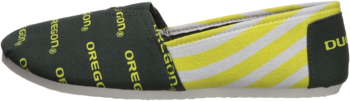 FOCO Oregon Ducks NCAA Womens Stripe Canvas Shoes - S