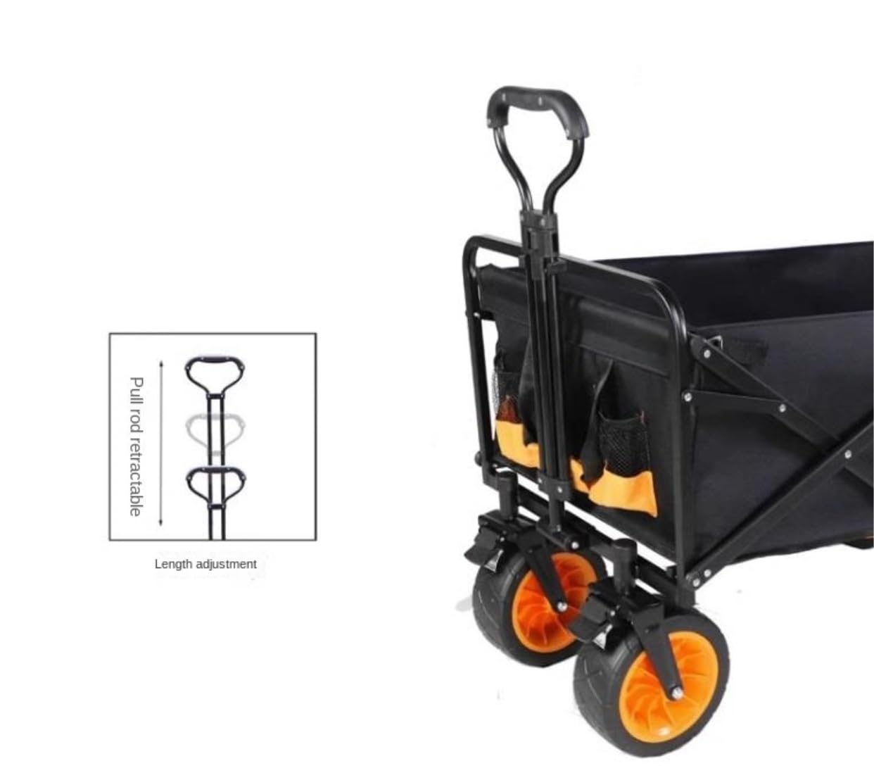 Carrello da giardino pieghevole con ruote, utile portatile per famiglia, shopping, campeggio e giardinaggio, versatile per attività all'aperto