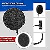 Professional Studio Microphone Windscreen with 360° Flexible Gooseneck Metal Clamp, Hydrophobic Foam Filter for Vocal Recording, Black #1