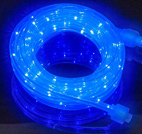 Izzy Creation 18FT Blue LED Flexible Rope Lights, Indoor/Outdoor Lighting, Waterproof Connectable120V Plug-in, 3/8 Round, Home, Garden, Patio, Shops, Christmas, New Year, Wedding, Party, Events Izzy Creation 18FT Blue LED Flexible Rope Lights, Indoor/Outdoor Lighting, Waterproof Connectable120V Plug-in, 3/8" Round, Home, Garden, Patio, Shops, Christmas, New Year, Wedding, Party, Events
