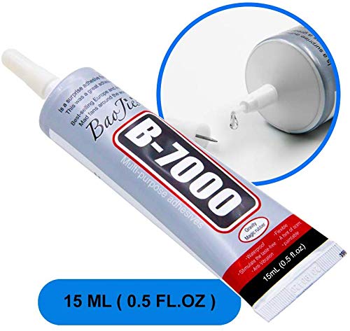 B-7000 15 ML Glue Adhesive with Precision Tips Glass,Wooden, Jewelery Cell Phone, Multipurpose High for Industrial Glue Semi Fluid Transperant Adhesive 15 ml 0.51 fl.oz