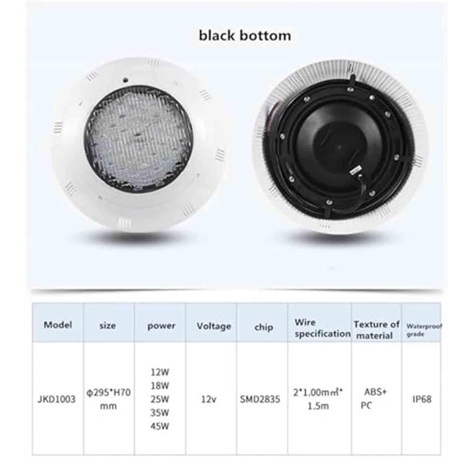 THEGA Unterwasser-Teichstrahler – LED-Gartenleuchte, Wasserdichte LED-Poolleuchte (IP68), RGB-Springbrunnenbeleuchtung, 12V-Unterwasserleuchte, Wasserdichte Landschaftsleuchte(Warm White light,12W)