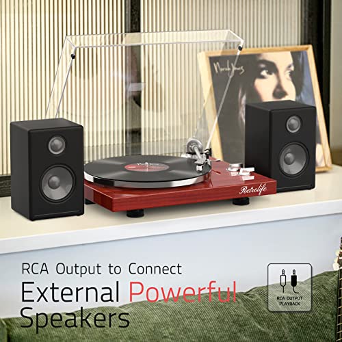 Image of Record Player Turntables for Vinyl Record Belt-Drive Wireless Output Connectivity Phono RCA Line USB Digital to PC Recording MM Audio AT-3600L Cartridge Stylus Adjust Counterweight Classic Piano Red