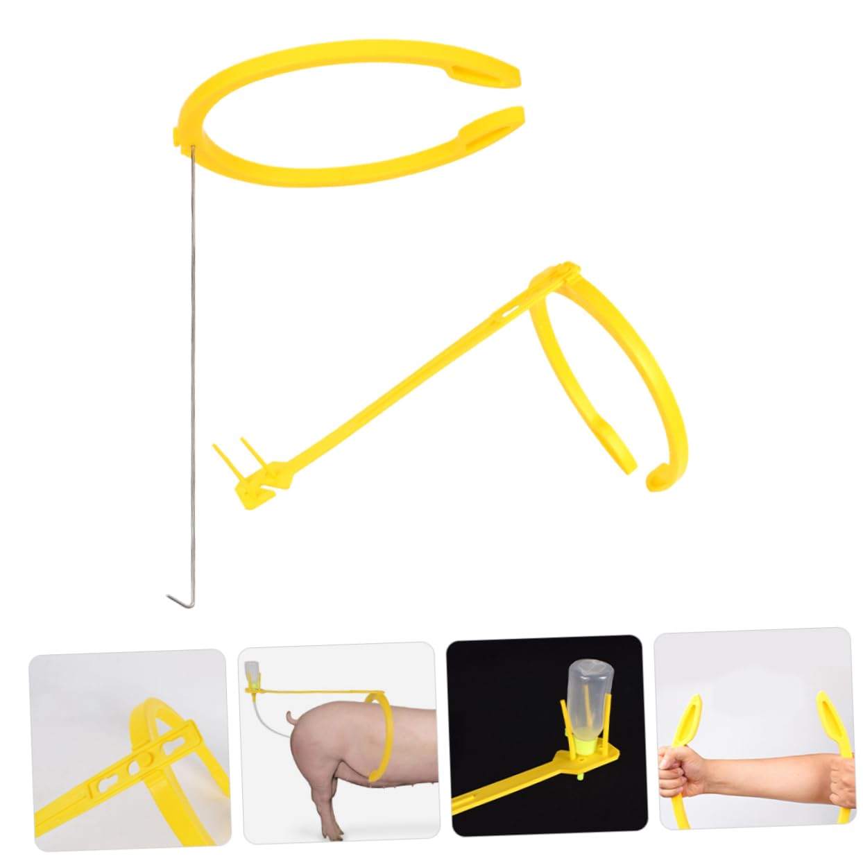 PartyKindom Morsetto Artificiale 2 Pezzi in Acciaio Inossidabile e Plastica Buona Elasticità e Design Unico per Suini per Allevamenti Suini