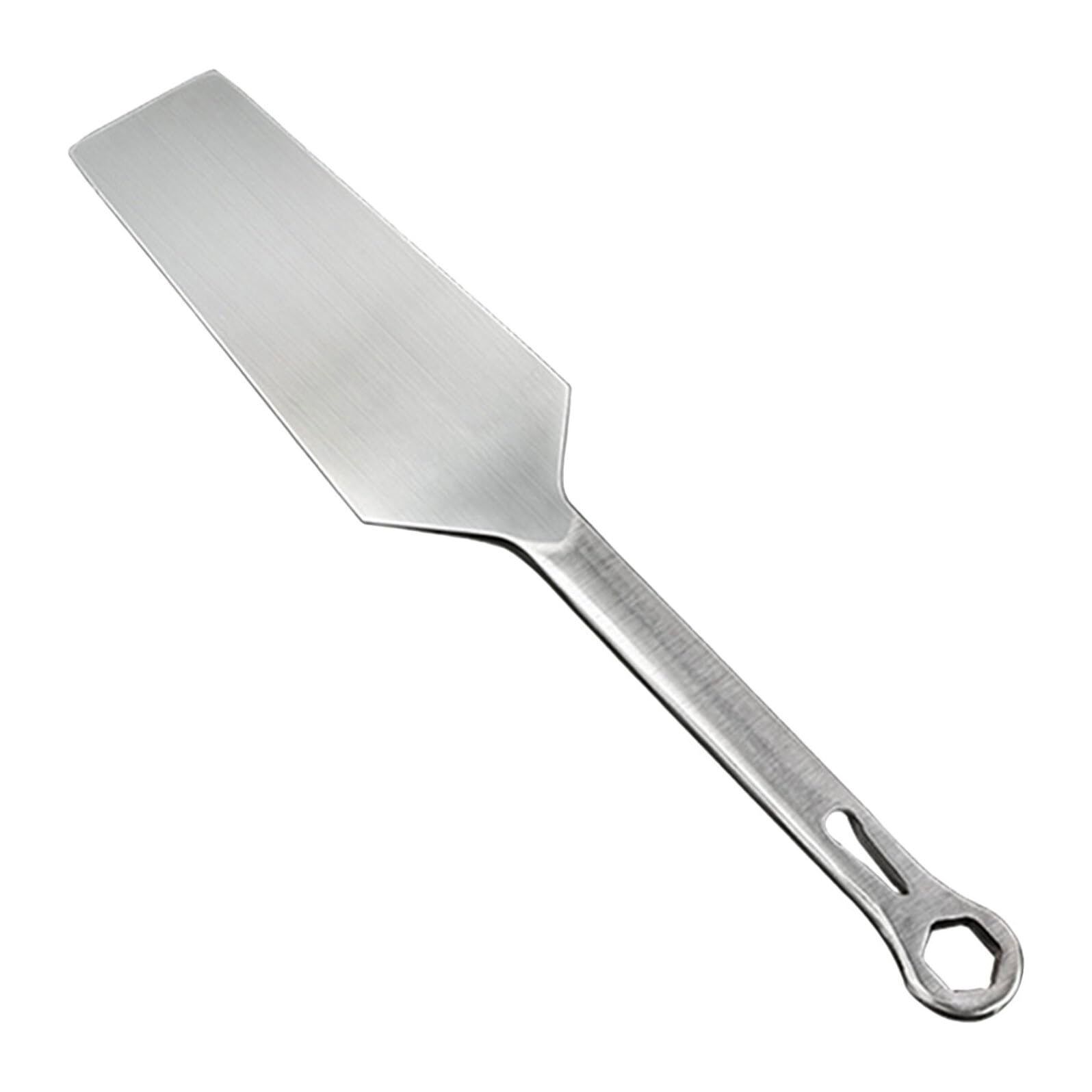 Cazzuola per Muratura a Doppia Faccia in Acciaio Inox 3-7" Frattazzo Piatto per Intonaco e Malta Manico Rotondo Ergonomico Utensile Multifunzionale per Piastrelle e Lavori Edili
