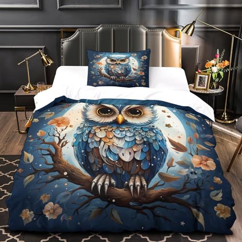 Funda nórdica suave microfibra de tres piezas gufo con estampado 3D animal multicolor 4
