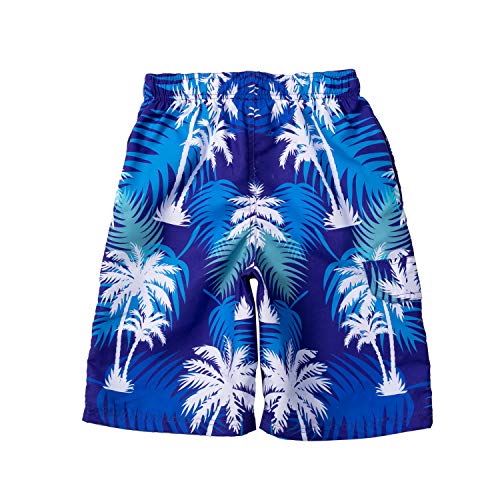 Boys Swim Trunks, Quick Dry Drawstring Upf 50+ Kids Swim Shorts, Toddler Beach Shorts, Boardshort, Boy Swimwear (Palm, 4) #TOP1