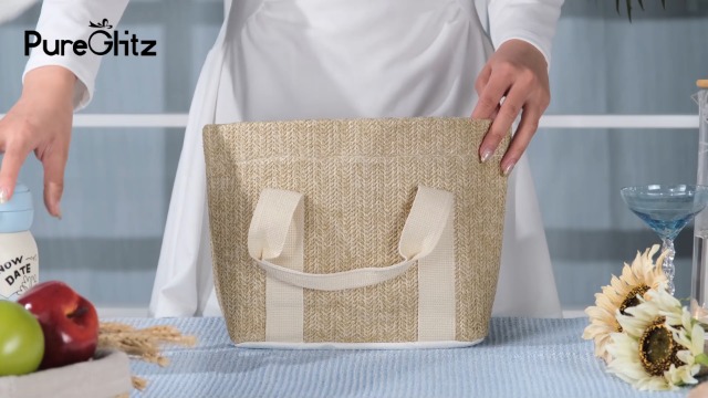 Bolso playero de palma para mujer miniatura 7