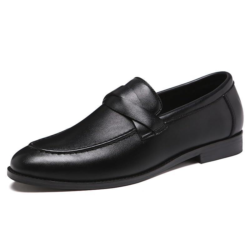 Men's Slip-On Dress Loafers, Classic Moc Toe Penny Loafers for Wedding Formal Business Office Shoes