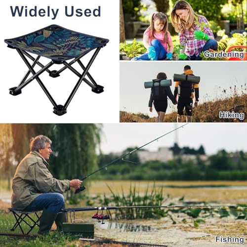 Image of Portable Mini Folding Stool, Lightweight Collapsible Outdoor Seat, Oxford Cloth, Fishing and Camping Chair, Travel, Hiking, BBQ, Garden and Beach, Pack of 1