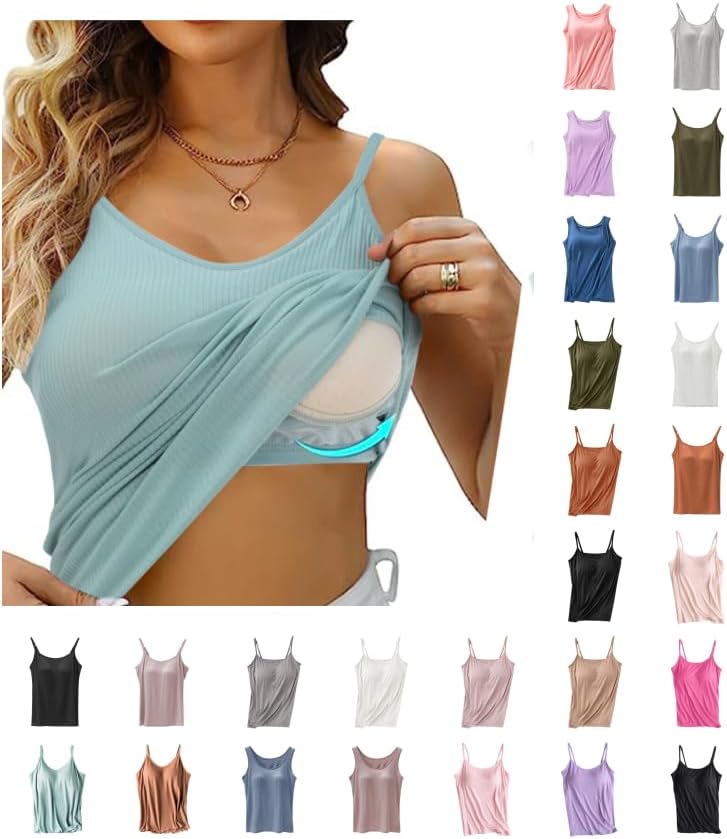 Sport Tank Tops for Women with Built in Bra Padded Yoga Workout Tank Top Push up Running Althletic Tshirt