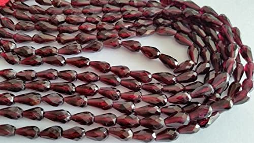 Perles grenat gouttes facettées 5x9mm fil 14" pour bijoux DIY