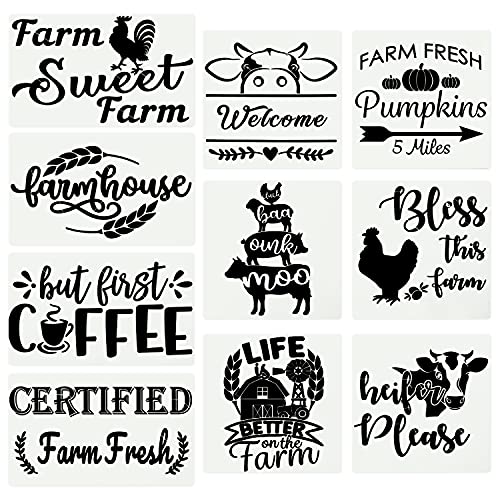 Unbraded UNBRADED077 Farmhouse Stencils,Reusable Stencils Farm Theme Painting Stencils cover