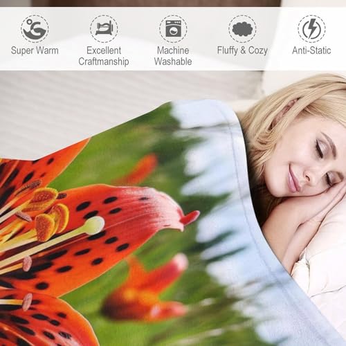 Couverture de lit fleur pour cocooning sur canapé plaid doux