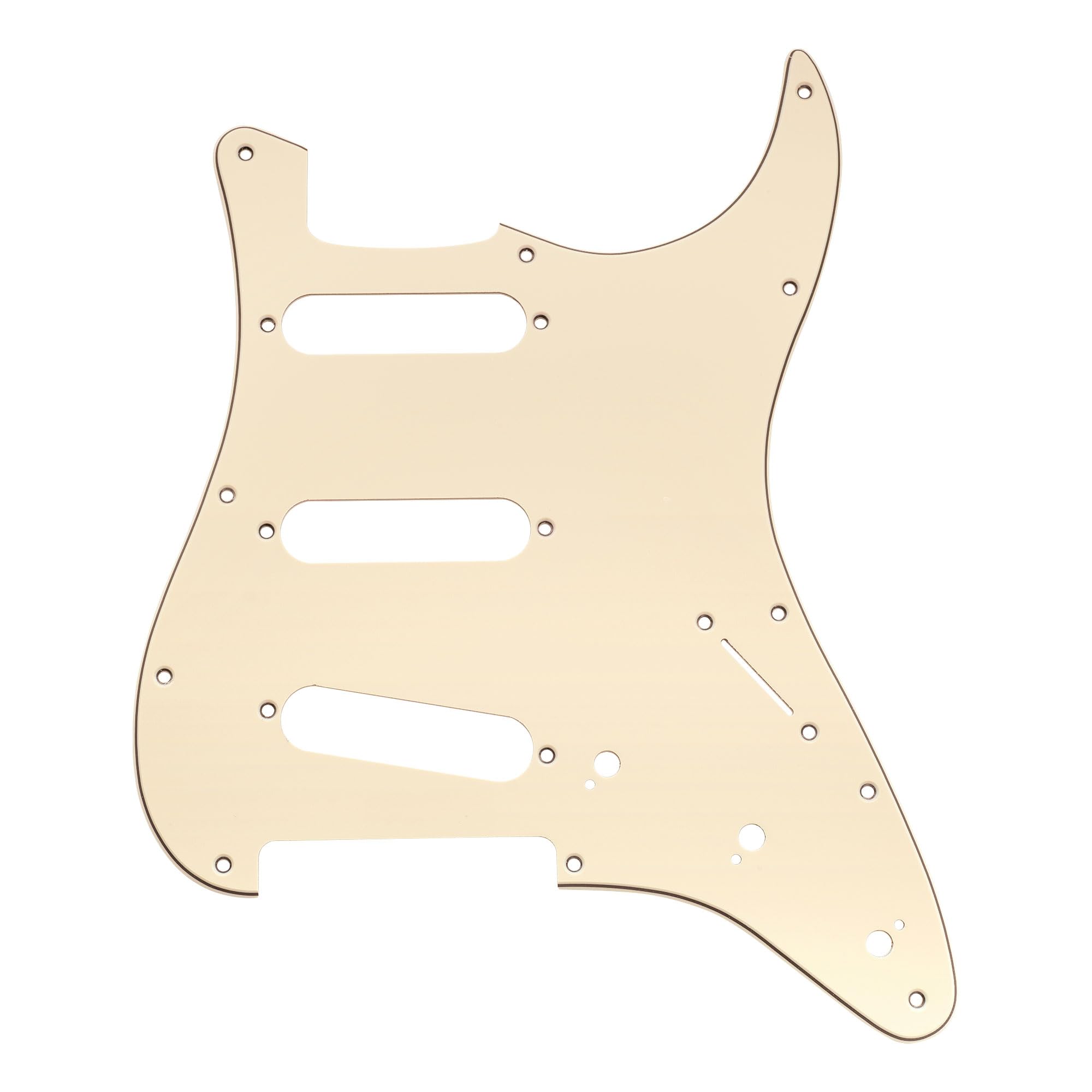 Musiclily Pro 11-Hole ST Guitar Pickguard for Squier Sonic Strat SSS Electric Guitar, 3ply Cream